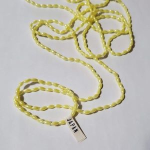 Vintage Made in Japan Oval Beads Light Yellow